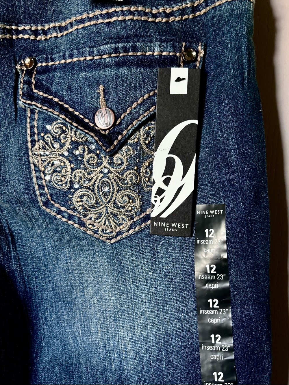 NINE WEST Denim Cropped Capri